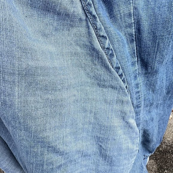 Buffalo David Bitton Womens Chambray Denim Long Sleeve Buttton Down Size Small - Picture 8 of 10